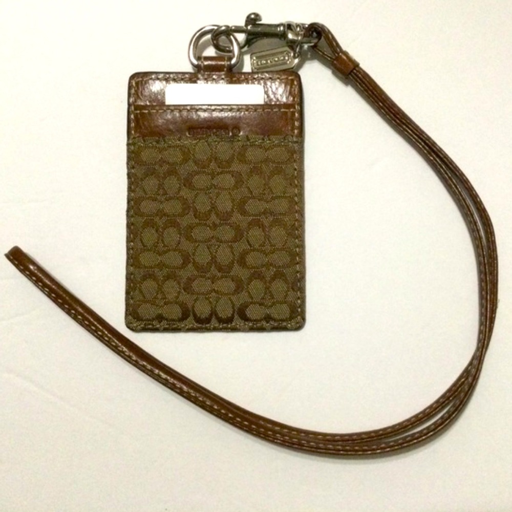 NWT New COACH Dark & Medium Brown ID Lanyard Case